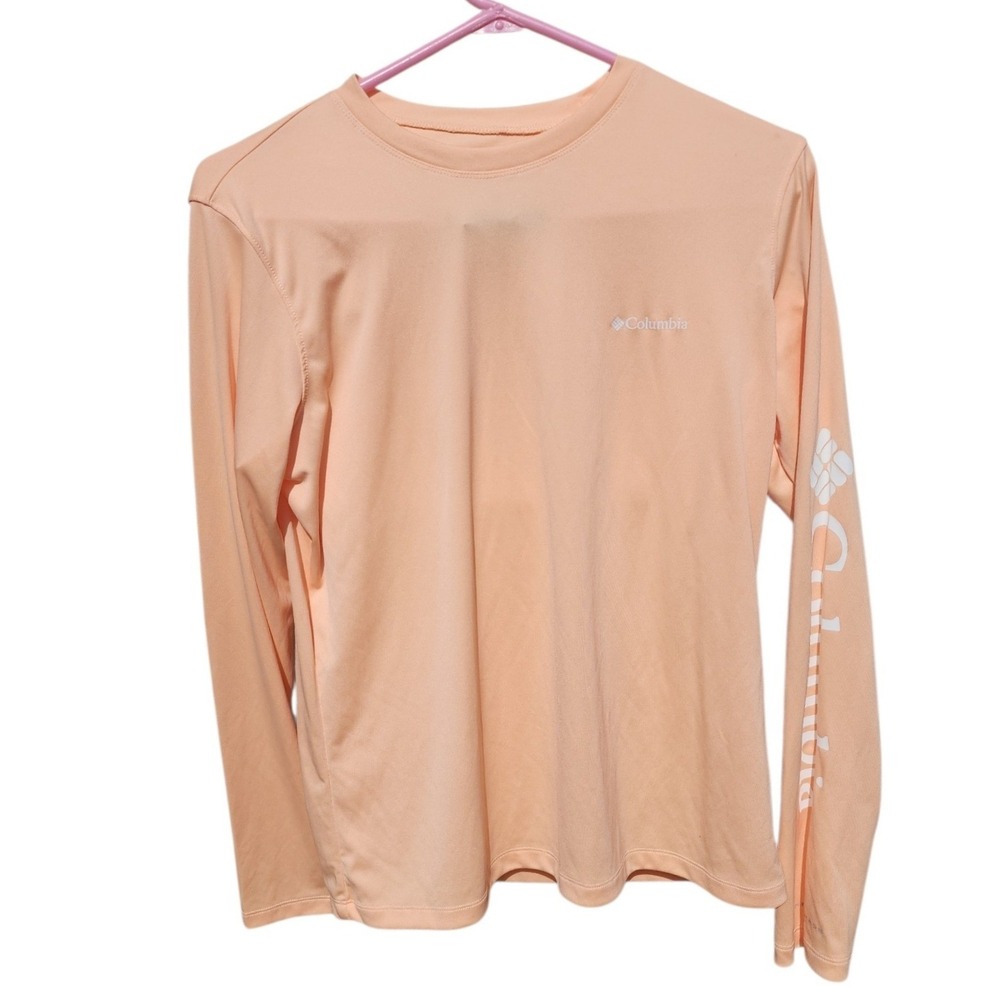 Columbia PFG Long Sleeve Performance Shirt Peach Orange Womens Medium XK0358